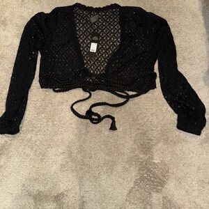 Fashion Nova Black Crochet Crop Top